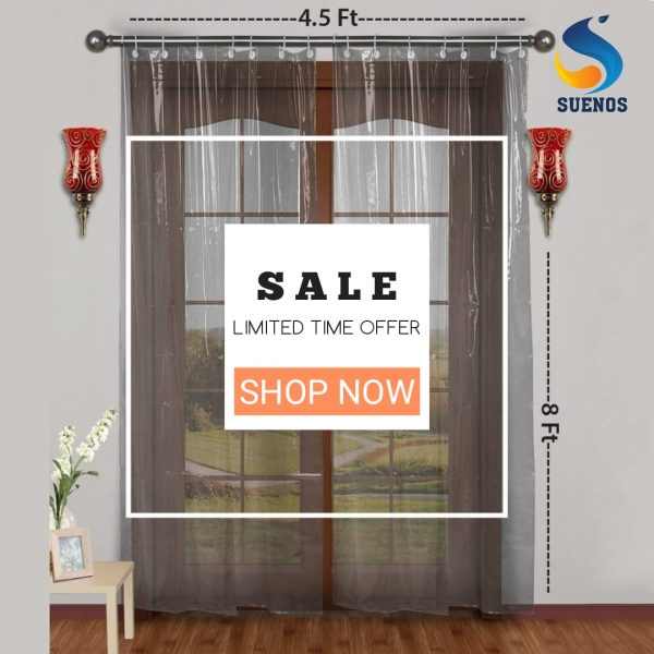 Suenos  244 cm (8 ft) PVC Transparent Door Curtain